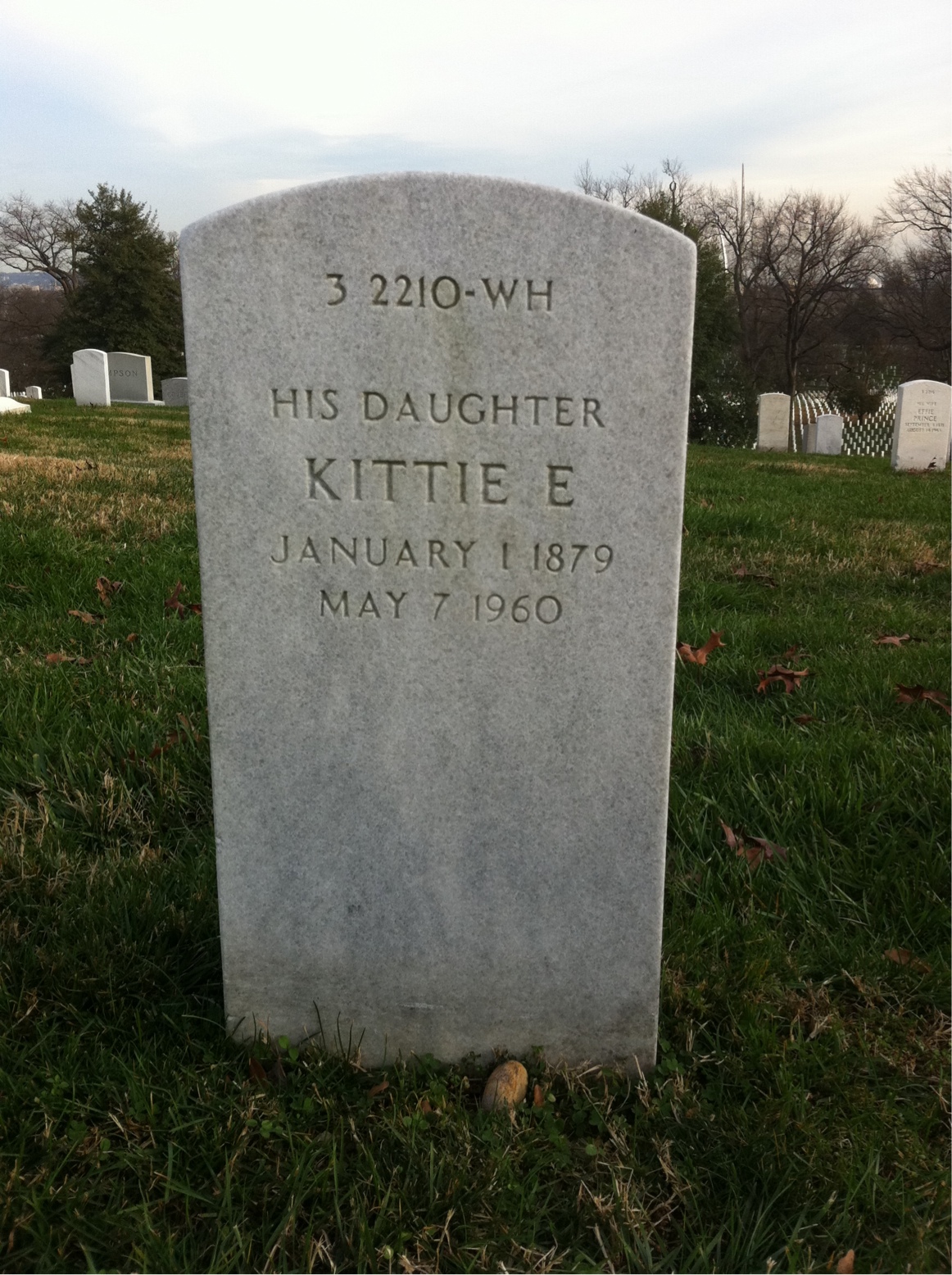 Back of headstone — Calvin Montague