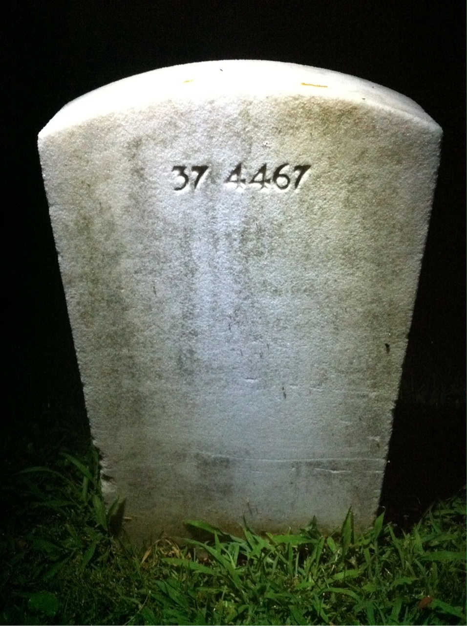 Back of headstone — James Ayars