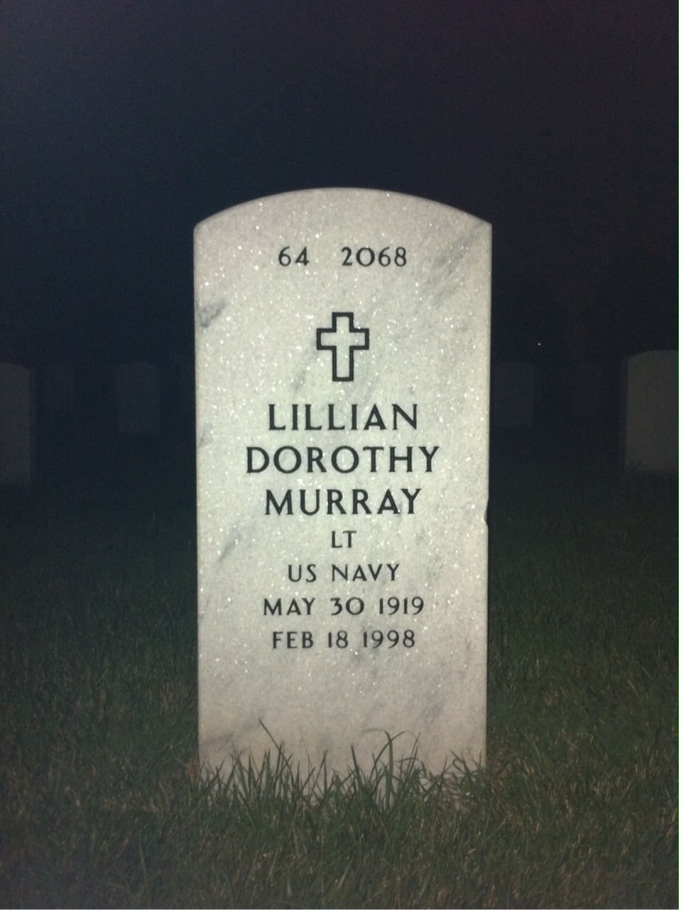 Back of headstone — Walter Murray