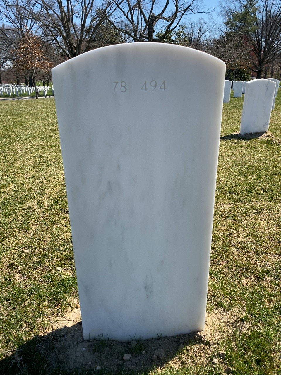 Back of headstone — William Dennis Swift