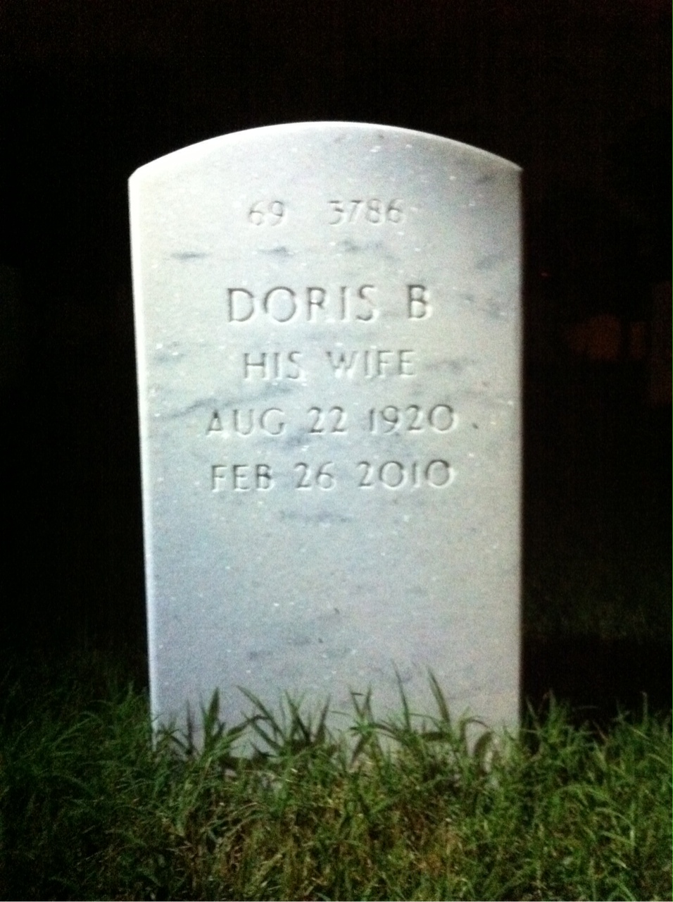 Back of headstone — Charles Kepner