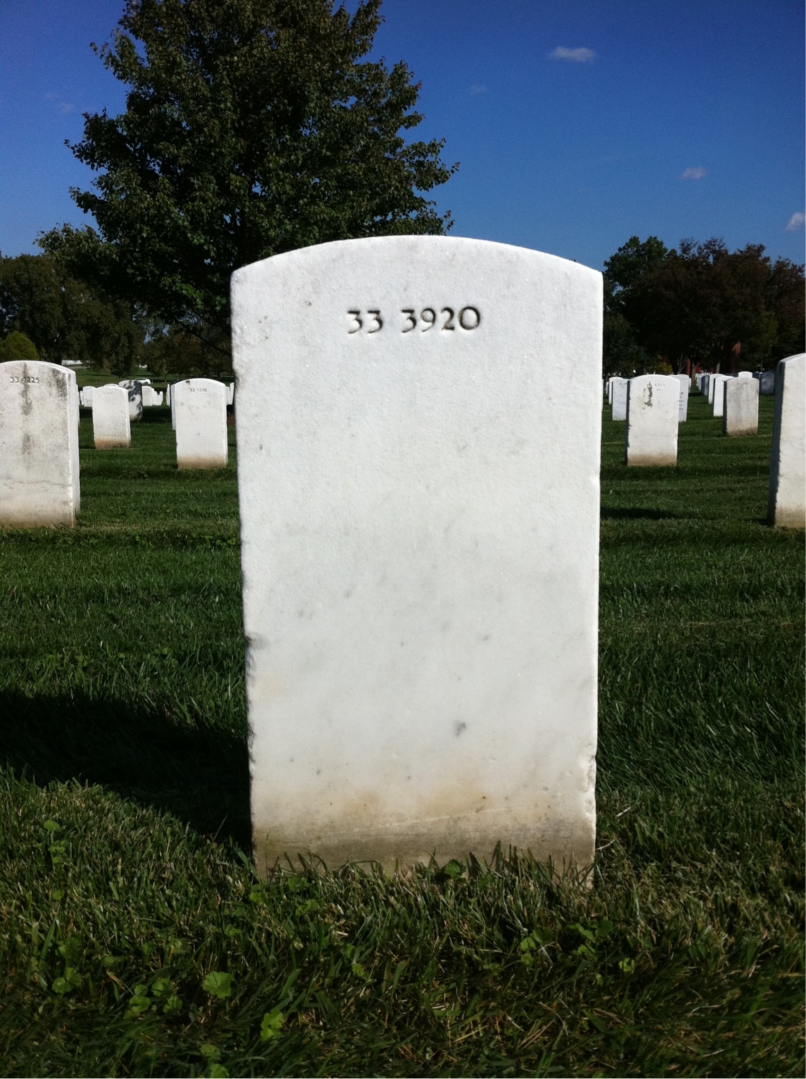 Back of headstone — Virginia Myers