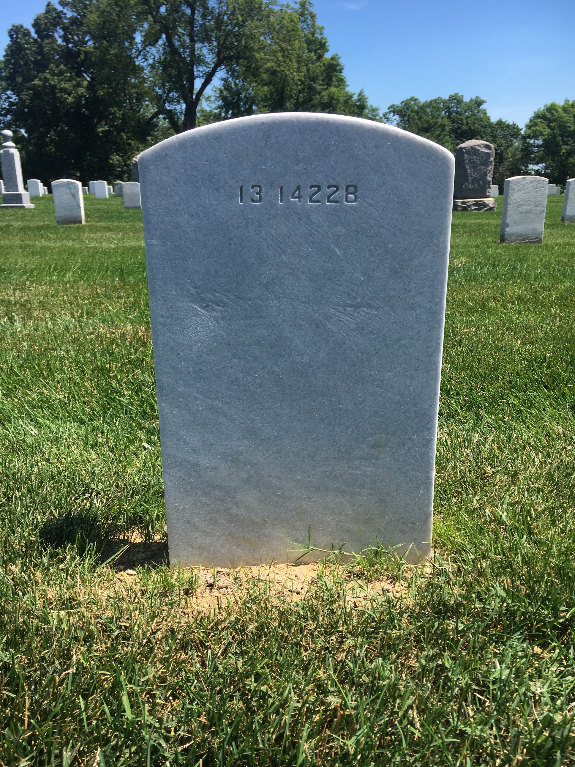 Back of headstone — Louis Millitel