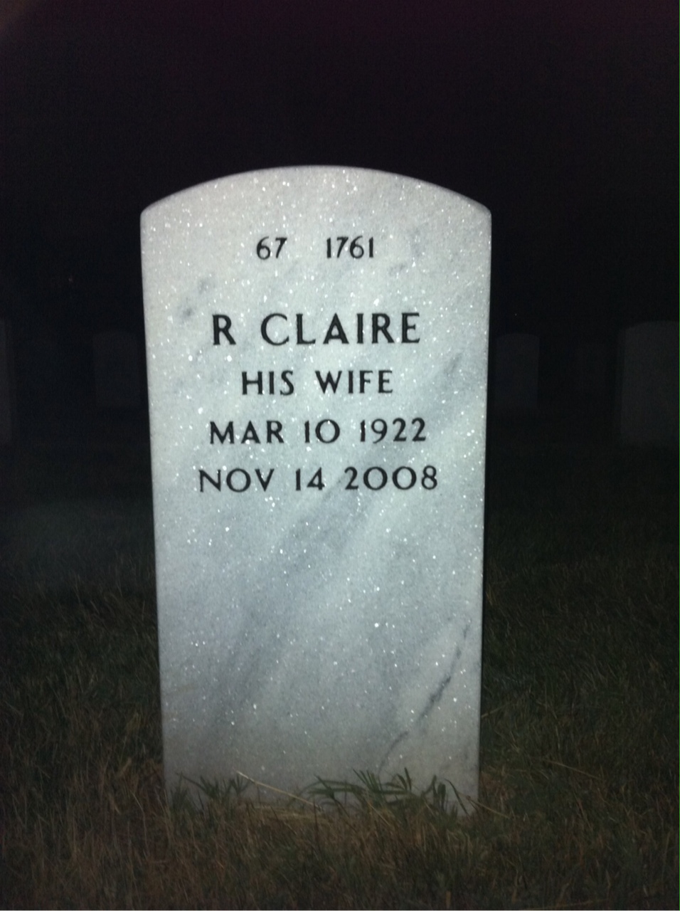 Back of headstone — Crawford Knox