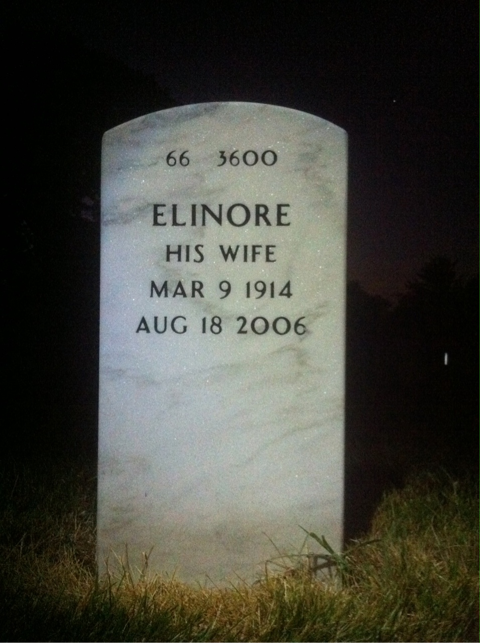 Back of headstone — Ernest Chatham