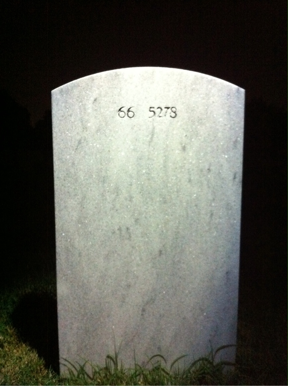 Back of headstone — Robert Klug