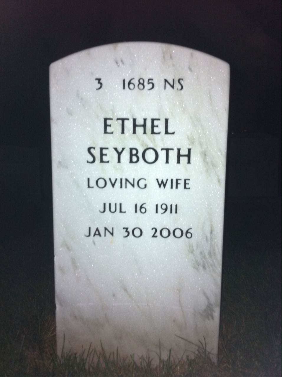 Back of headstone — Donald Heider