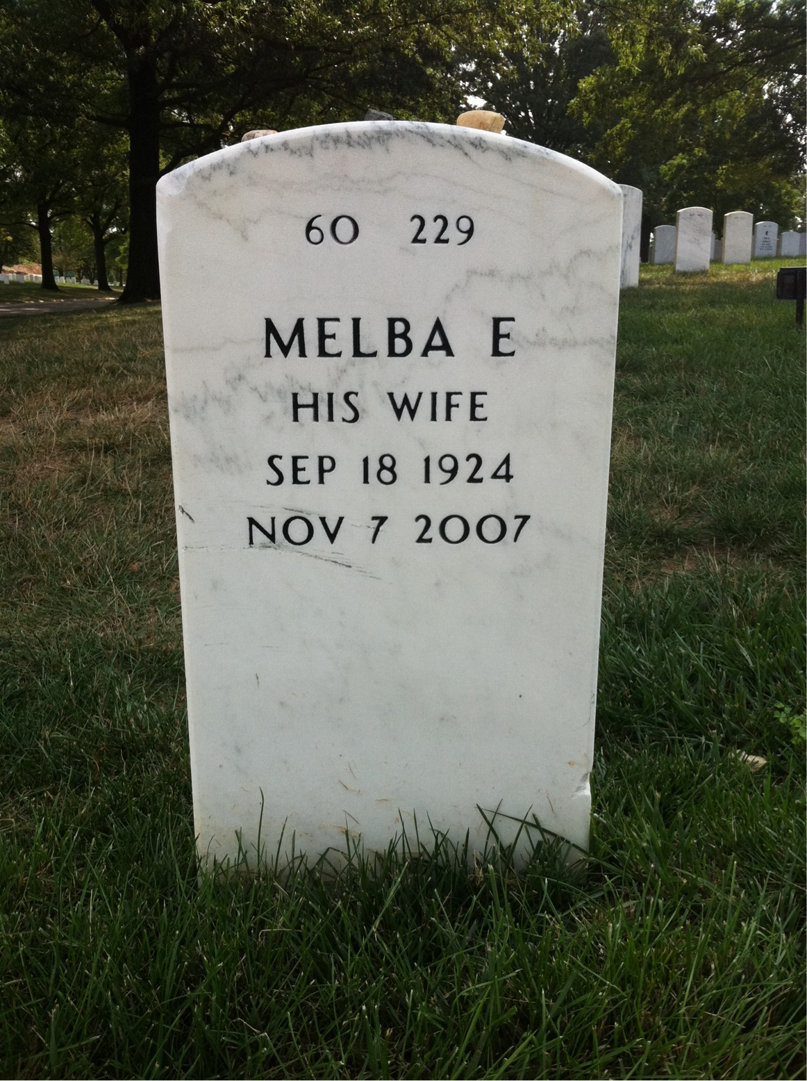 Back of headstone — Otto Jacobsen
