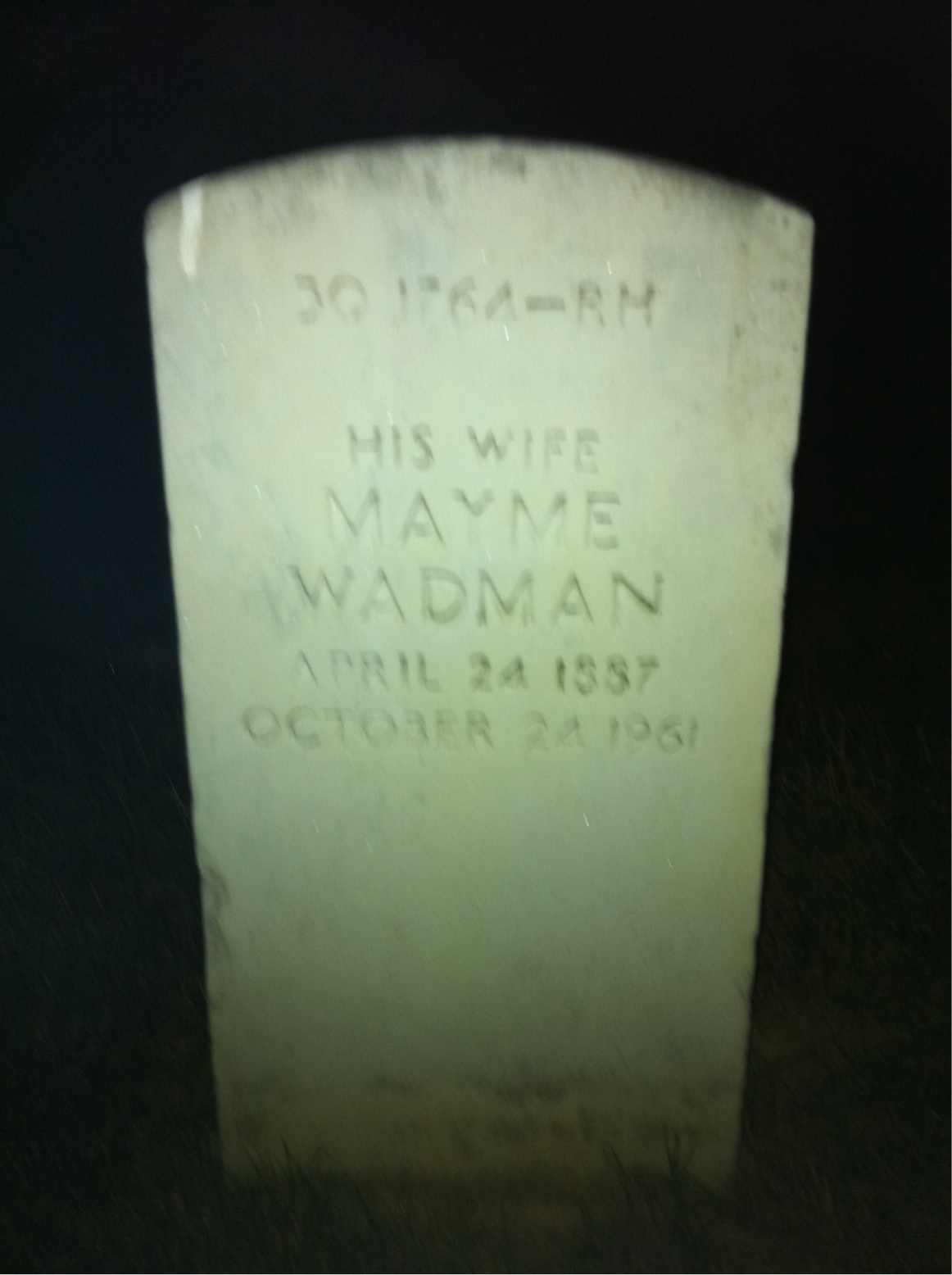 Back of headstone — Joseph Austin