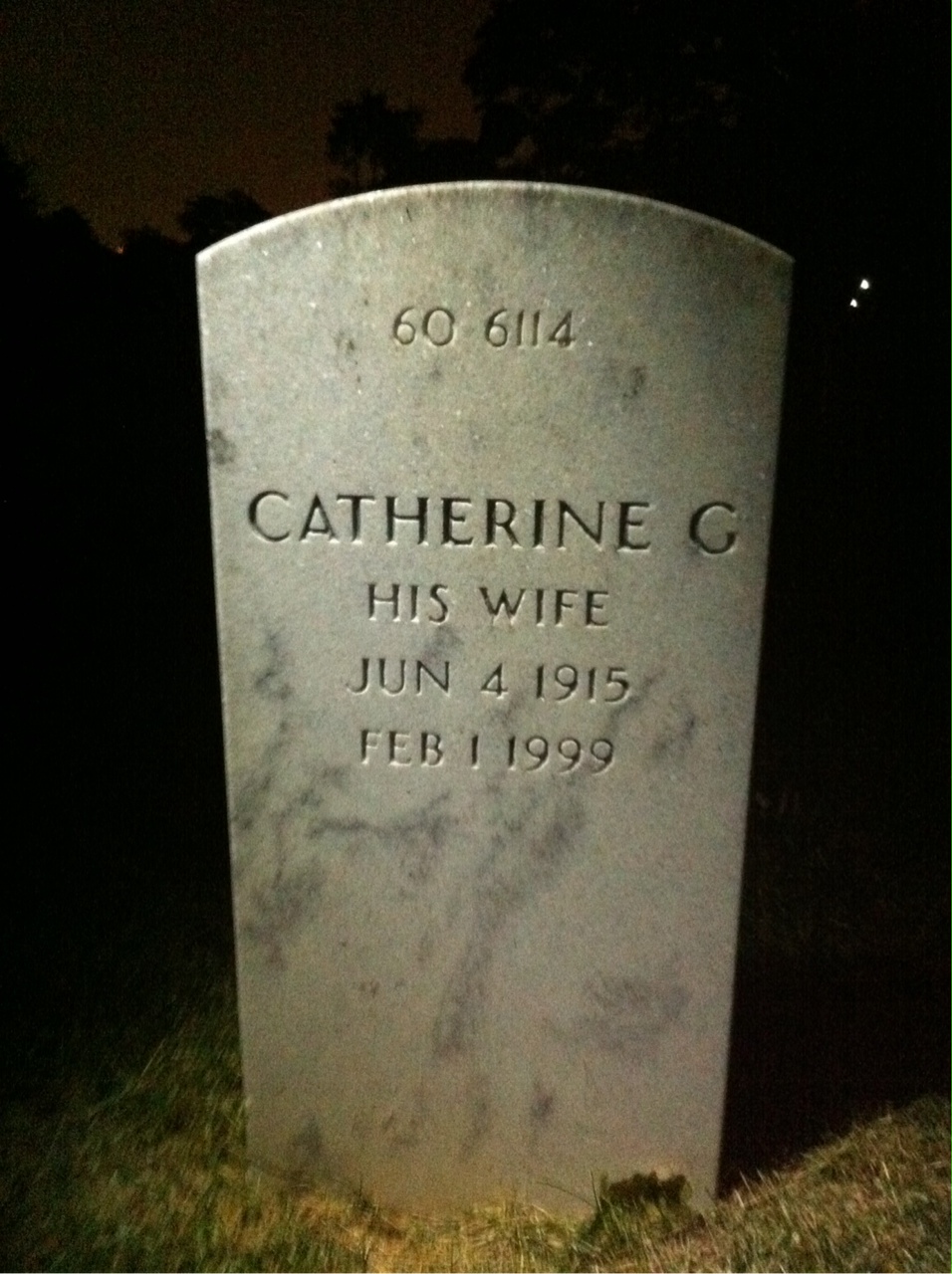 Back of headstone — Catherine Moyer