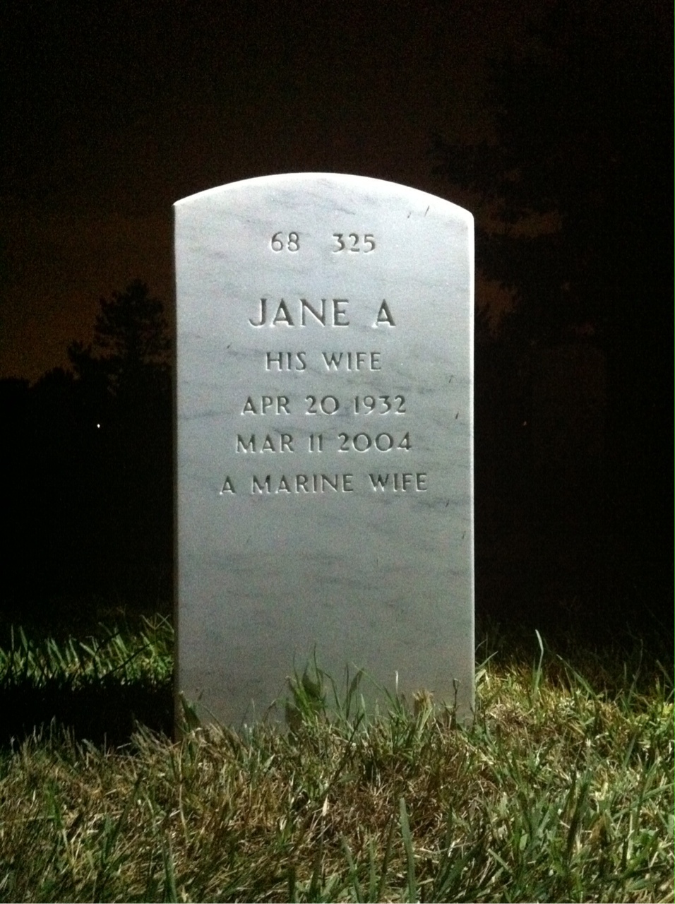 Back of headstone — George Hayward