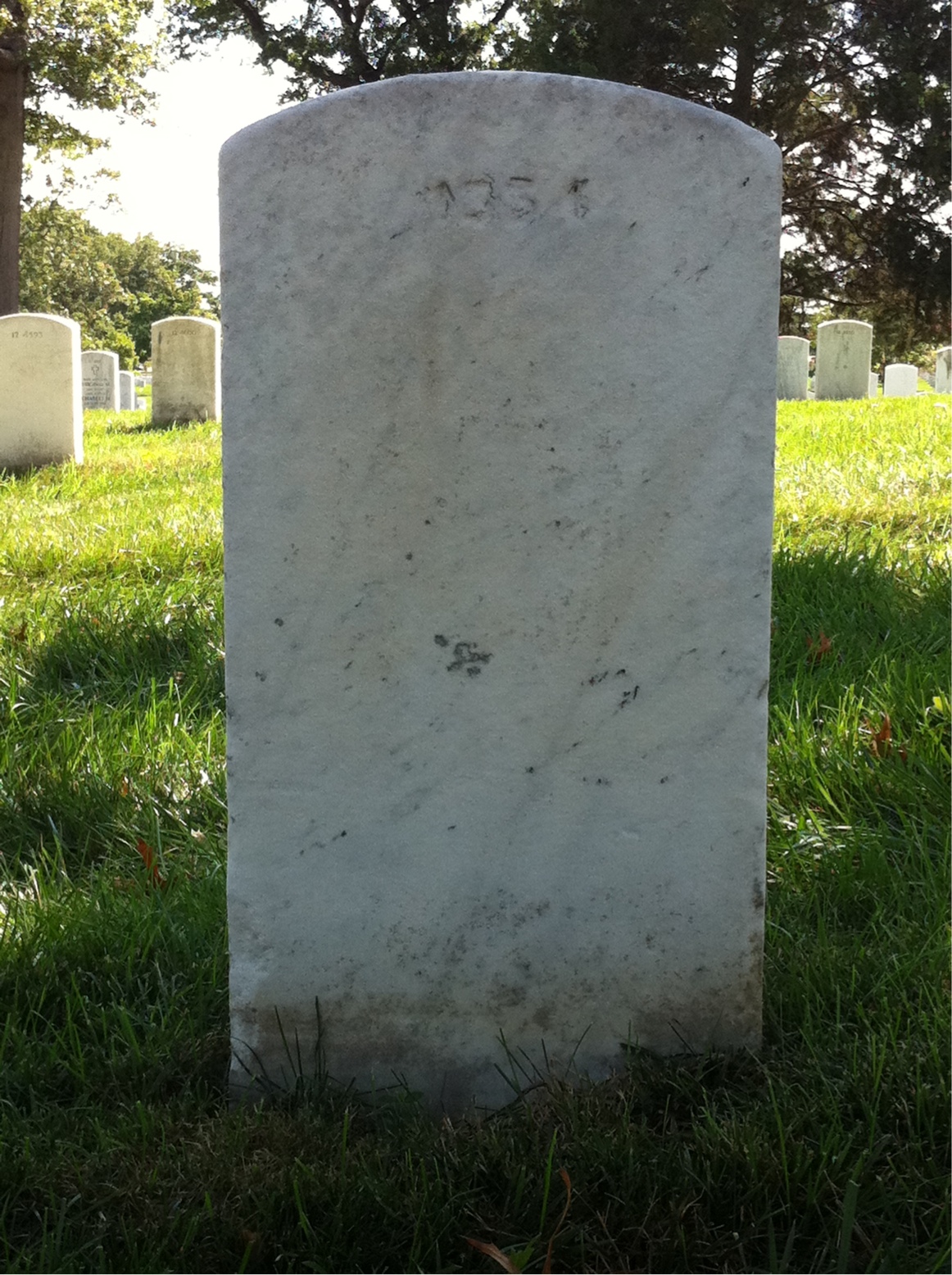Back of headstone — Paul Mitchell