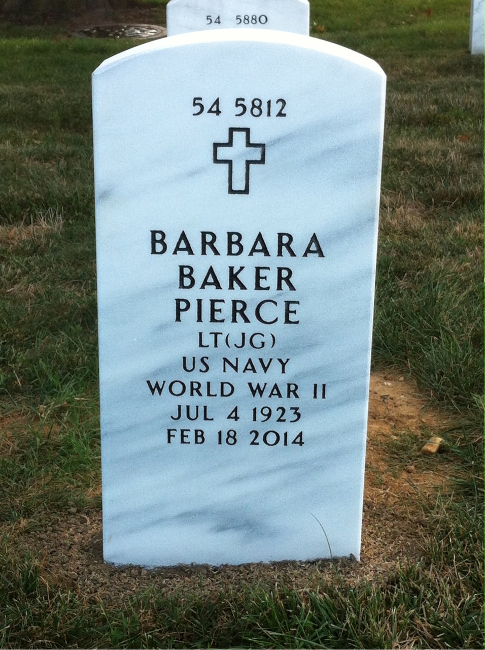 Back of headstone — William Pierce