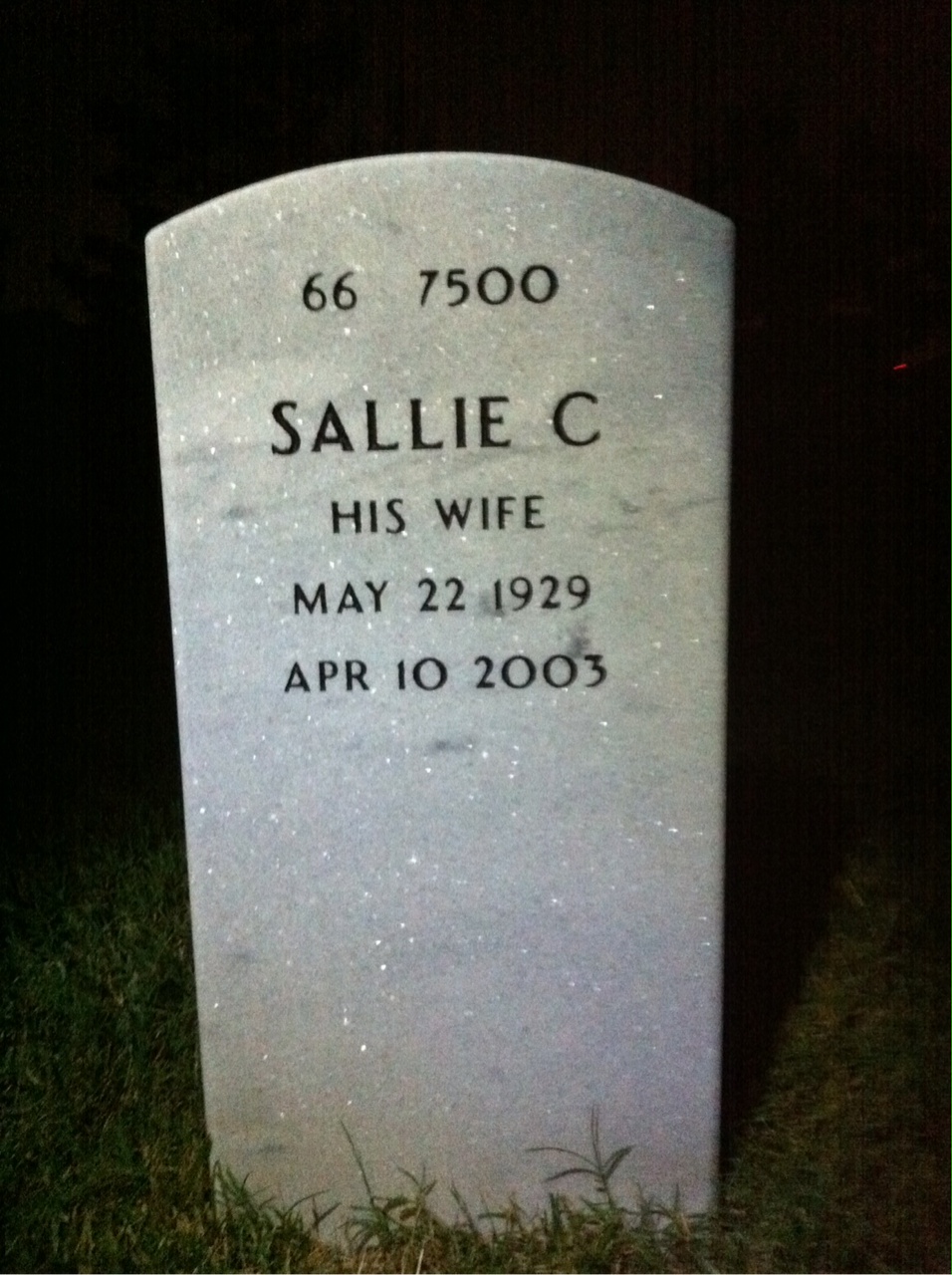 Back of headstone — Gordon Taylor