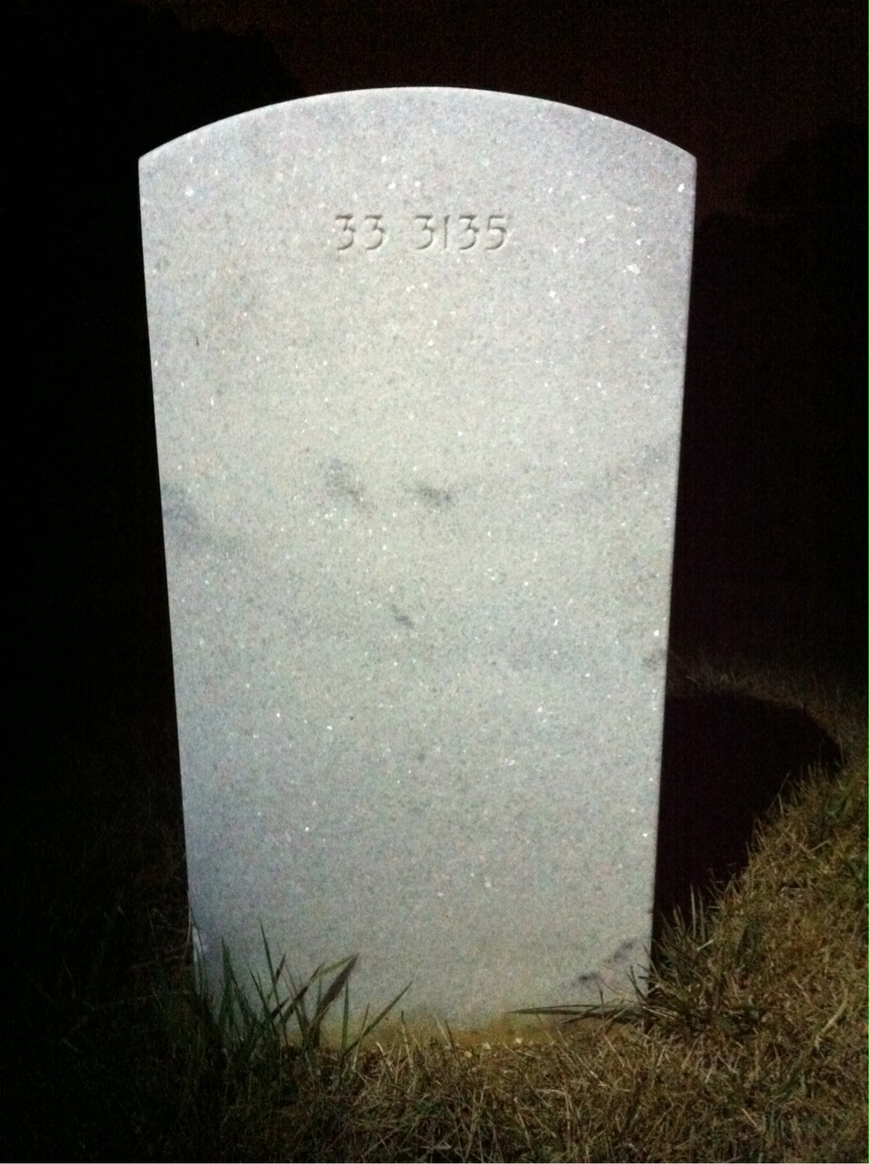Back of headstone — James Aldridge