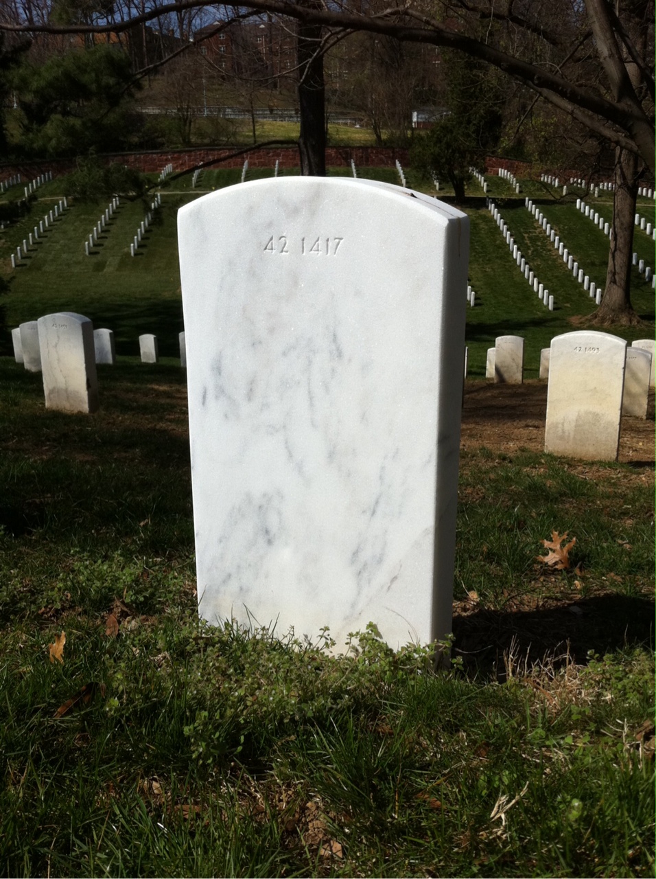 Back of headstone — Perry Champ
