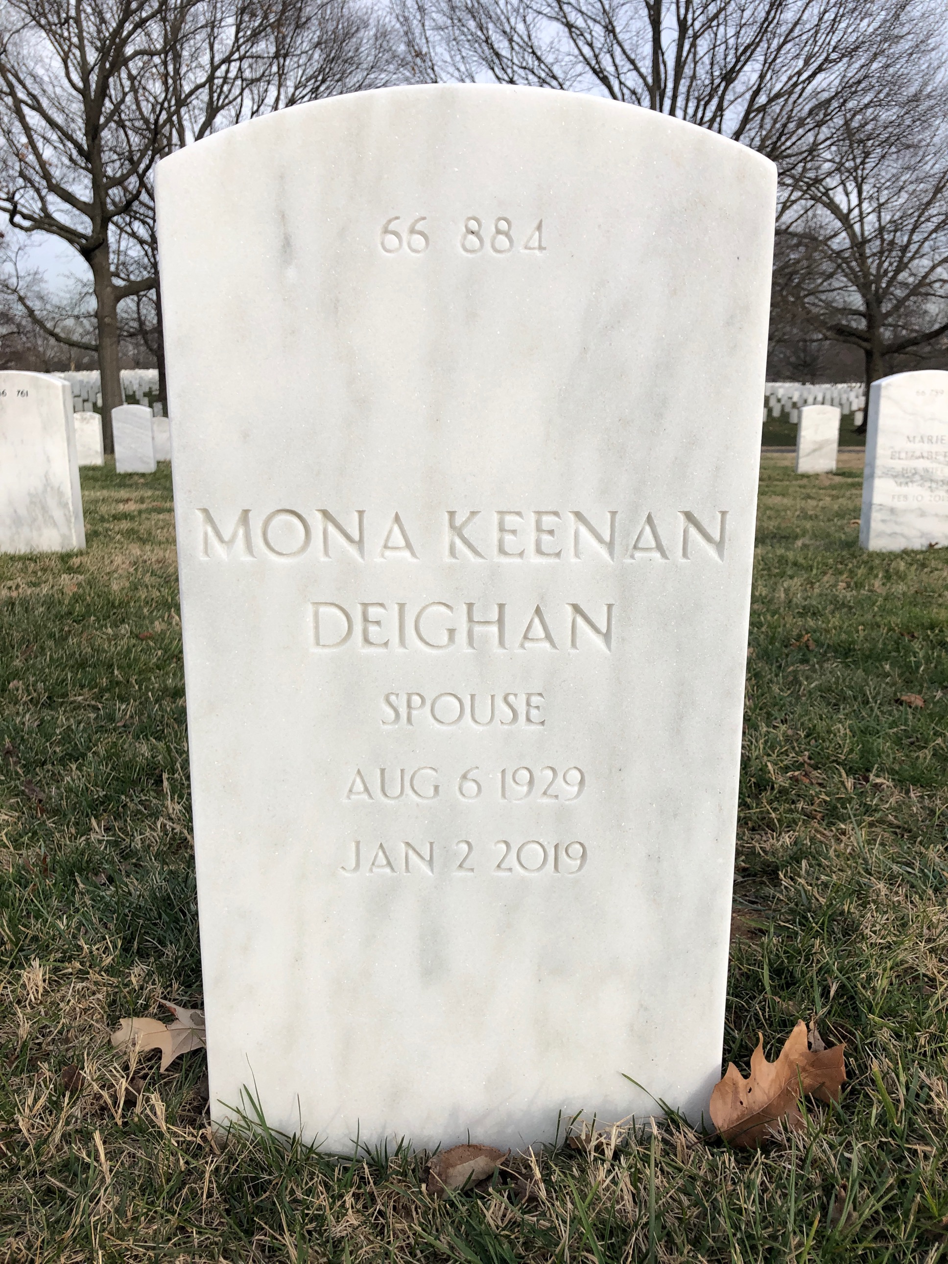 Back of headstone — William Volante
