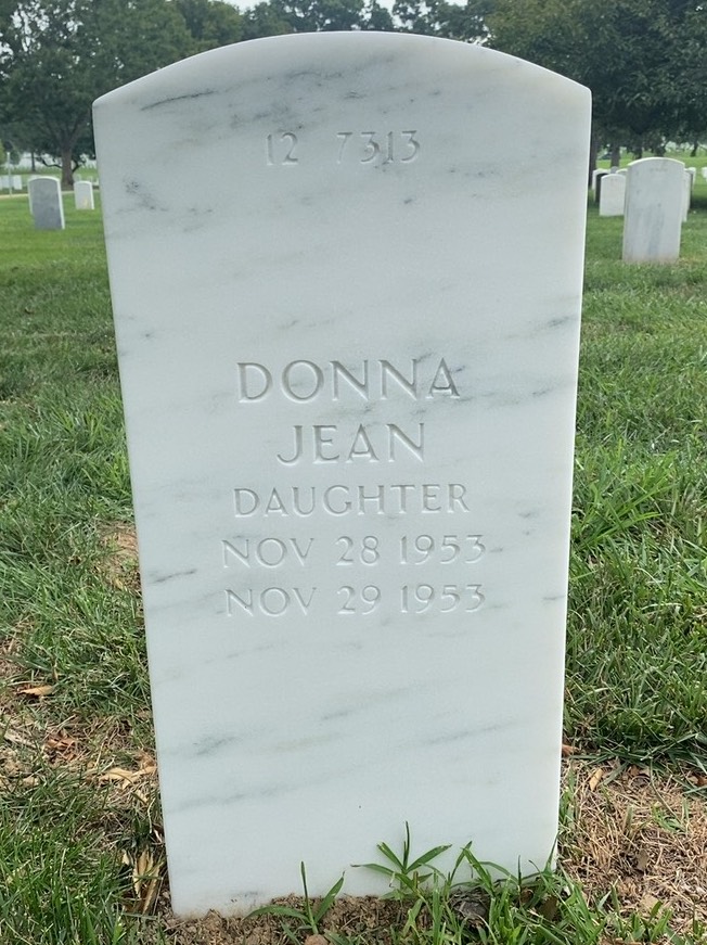 Back of headstone — Donna Moffett