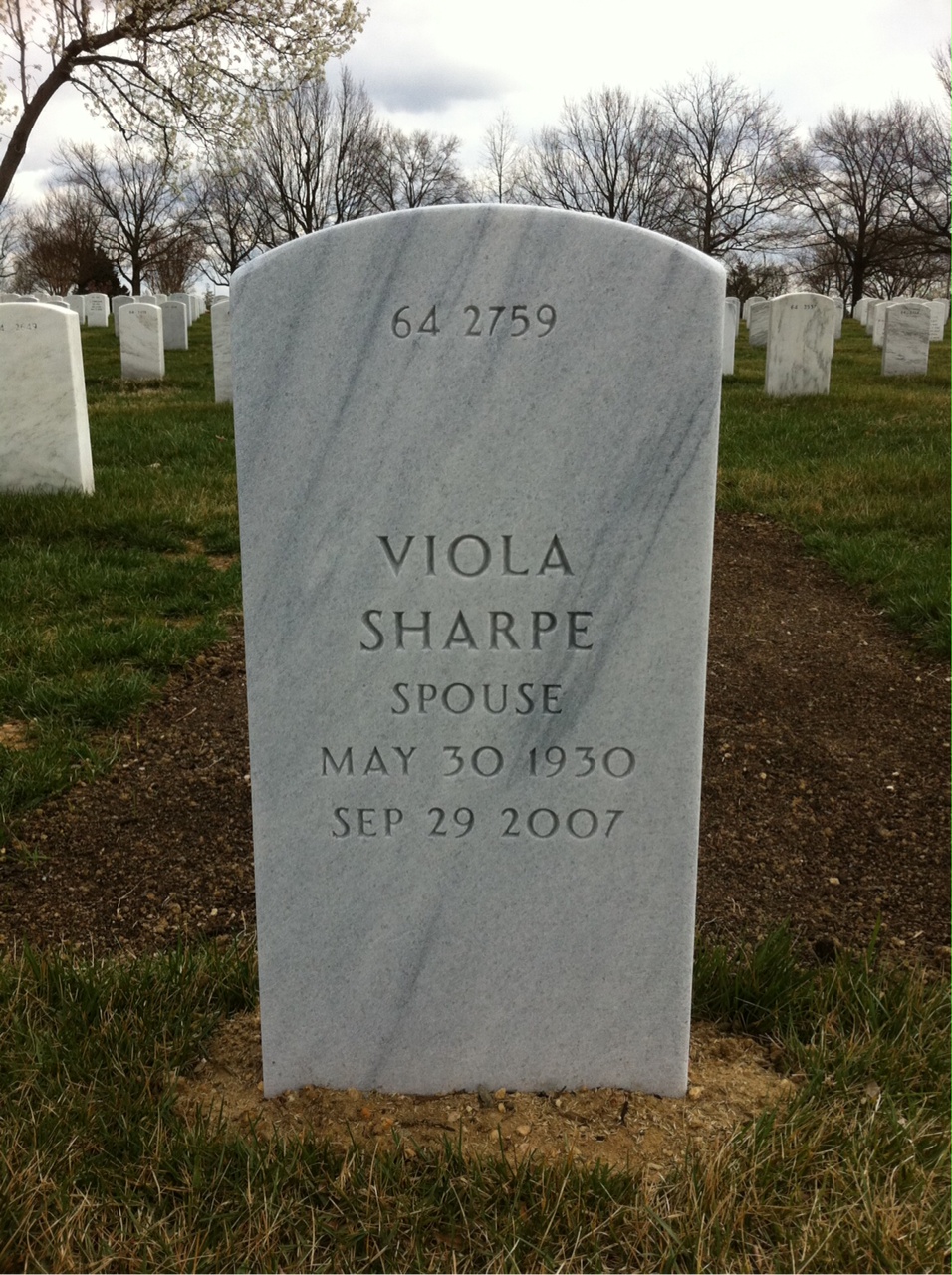 Back of headstone — Ralph Preston