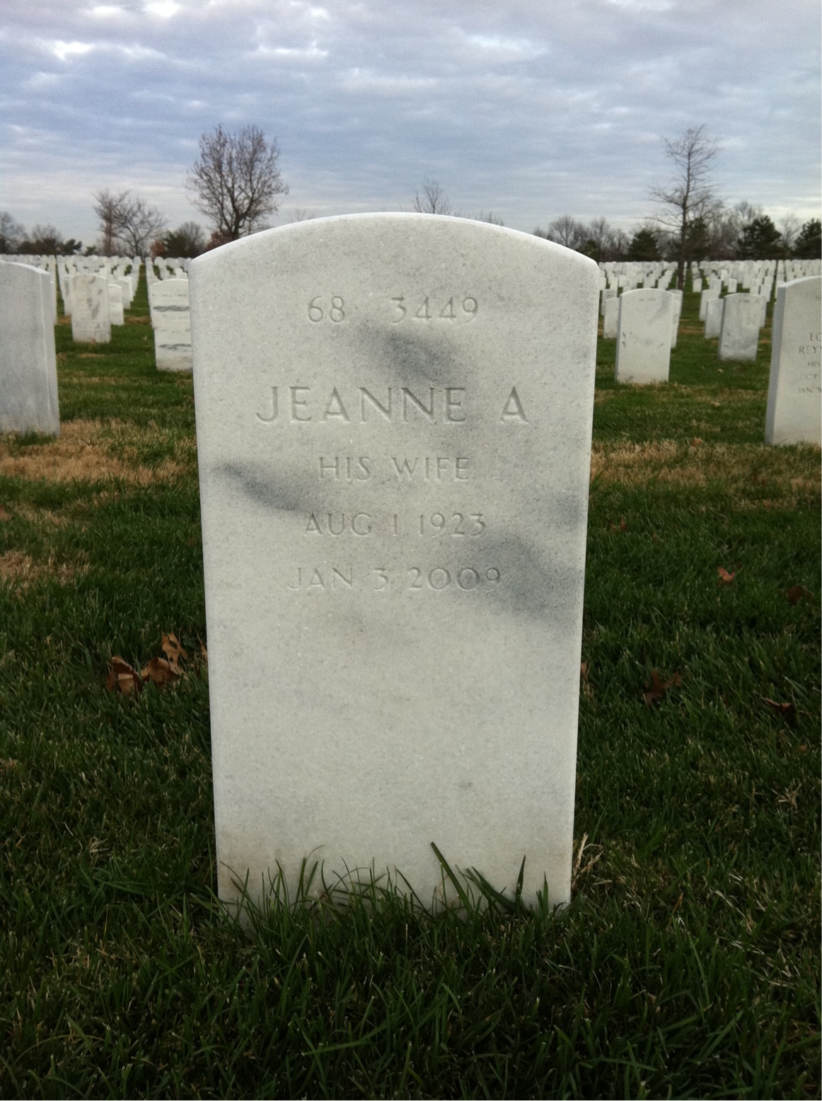 Back of headstone — John Mullaney