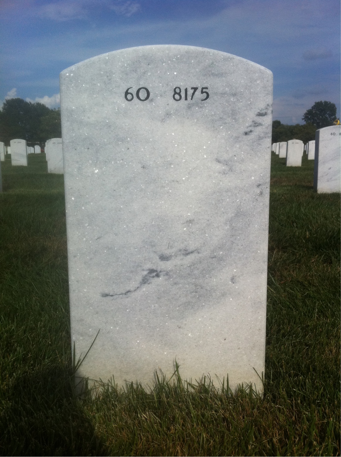 Back of headstone — Eric Hall