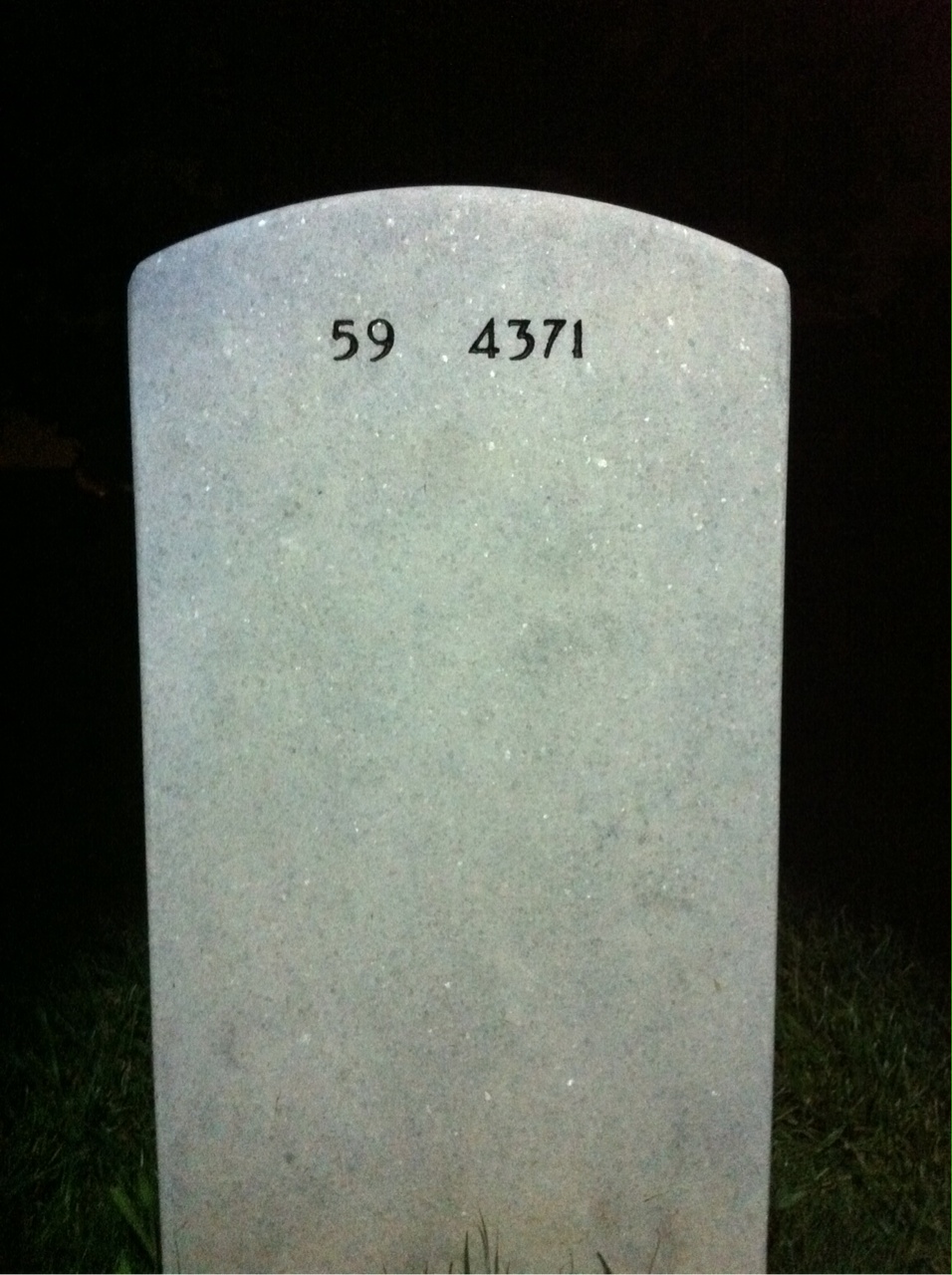 Back of headstone — Dexter Andrew Cummings