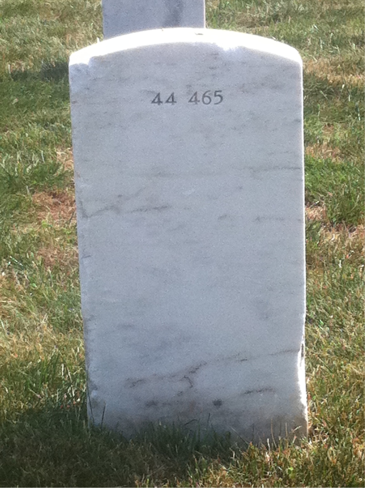 Back of headstone — Harry Monroe