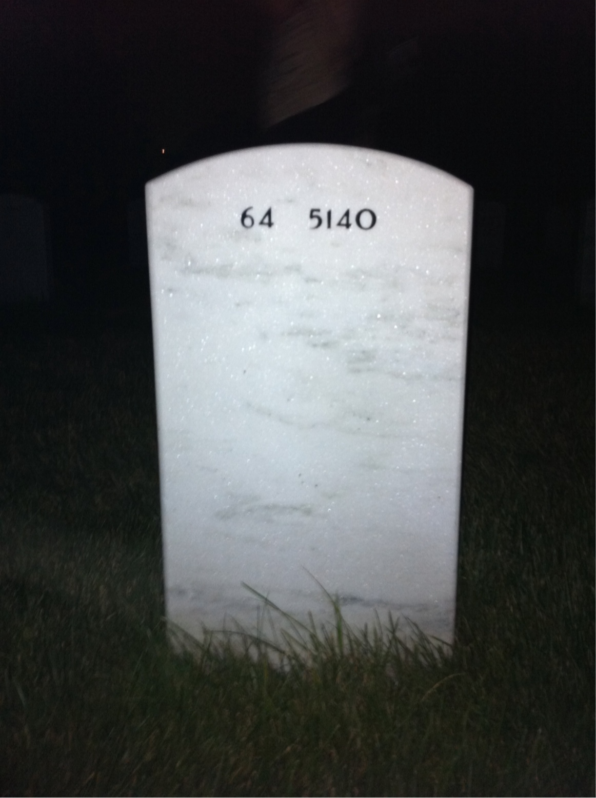 Back of headstone — William Bush