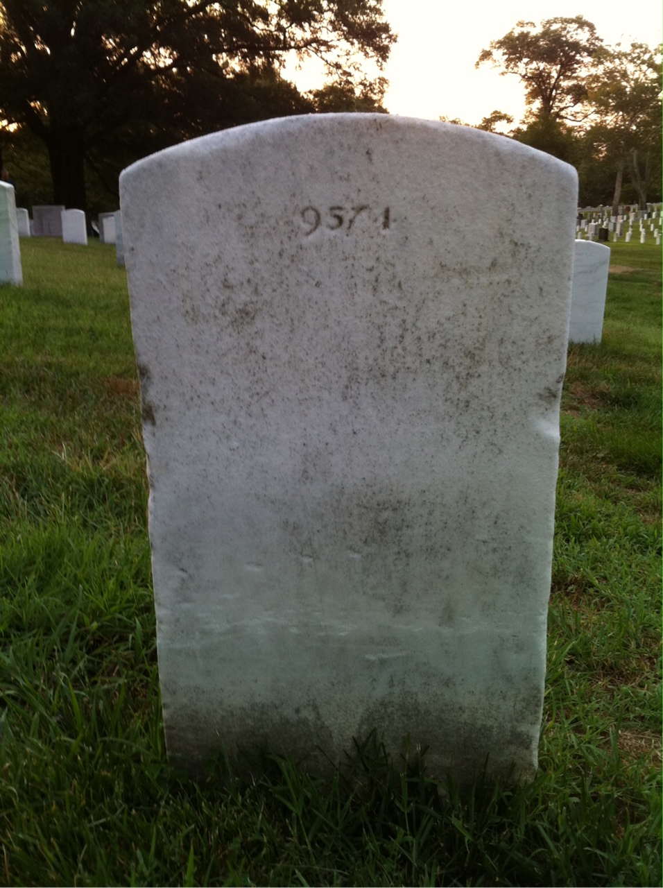 Back of headstone — Harold Moffet
