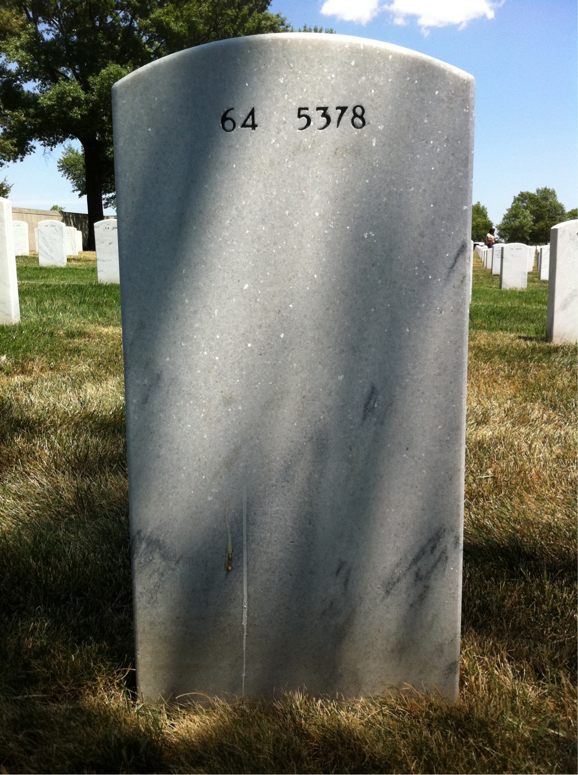 Back of headstone — James Harnsberry