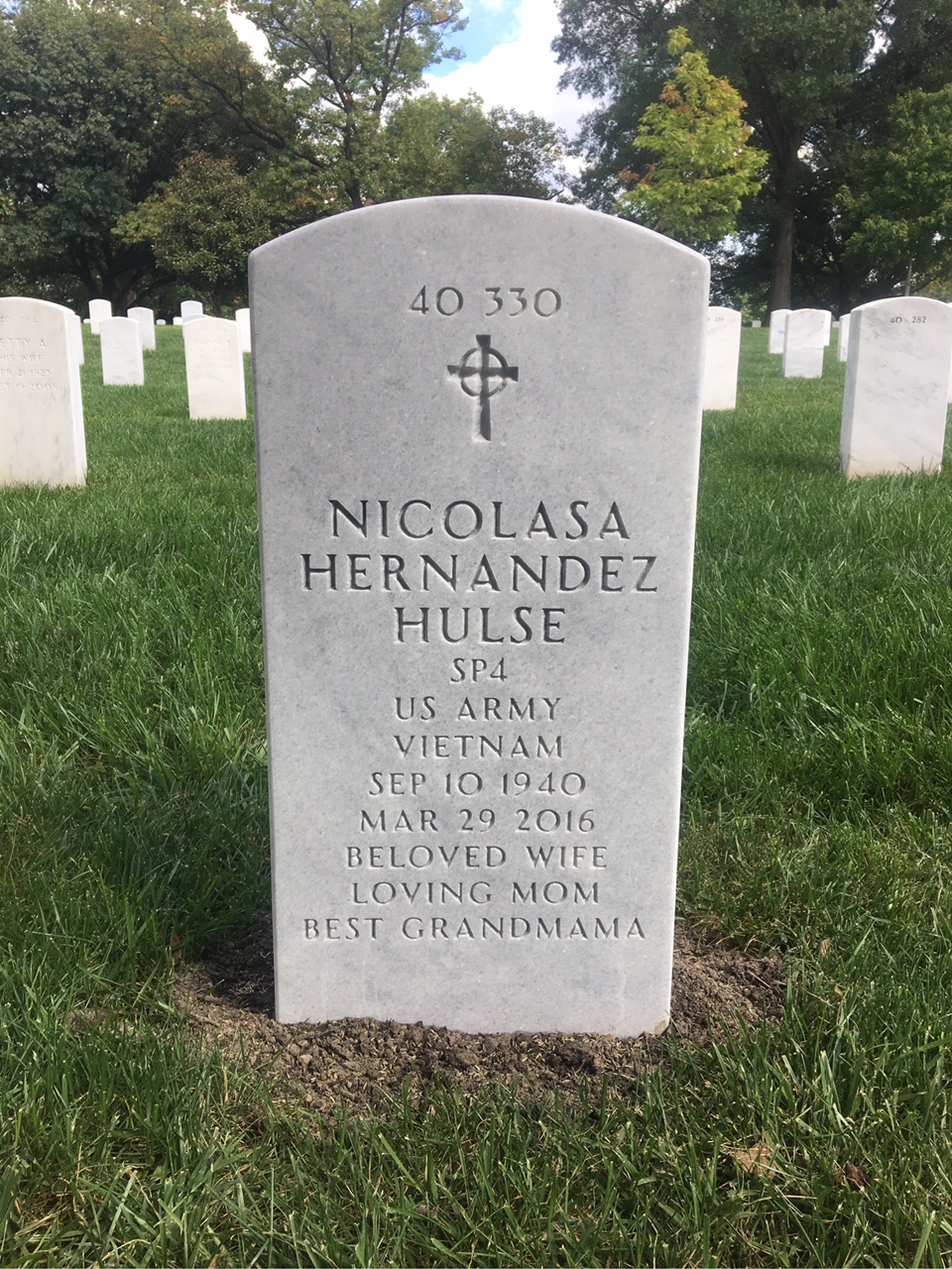 Back of headstone — Donald Hulse