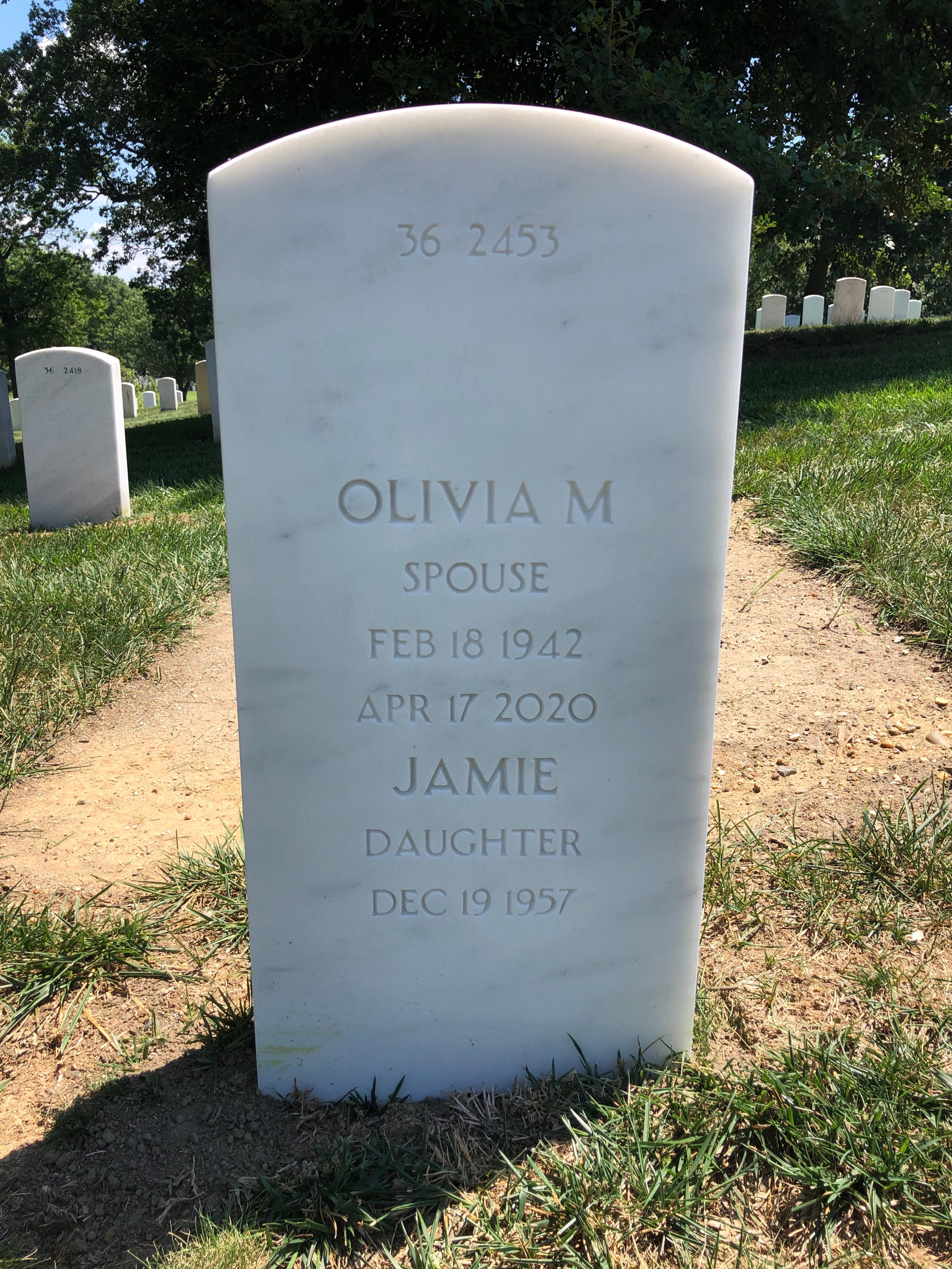 Back of headstone — James Johnson