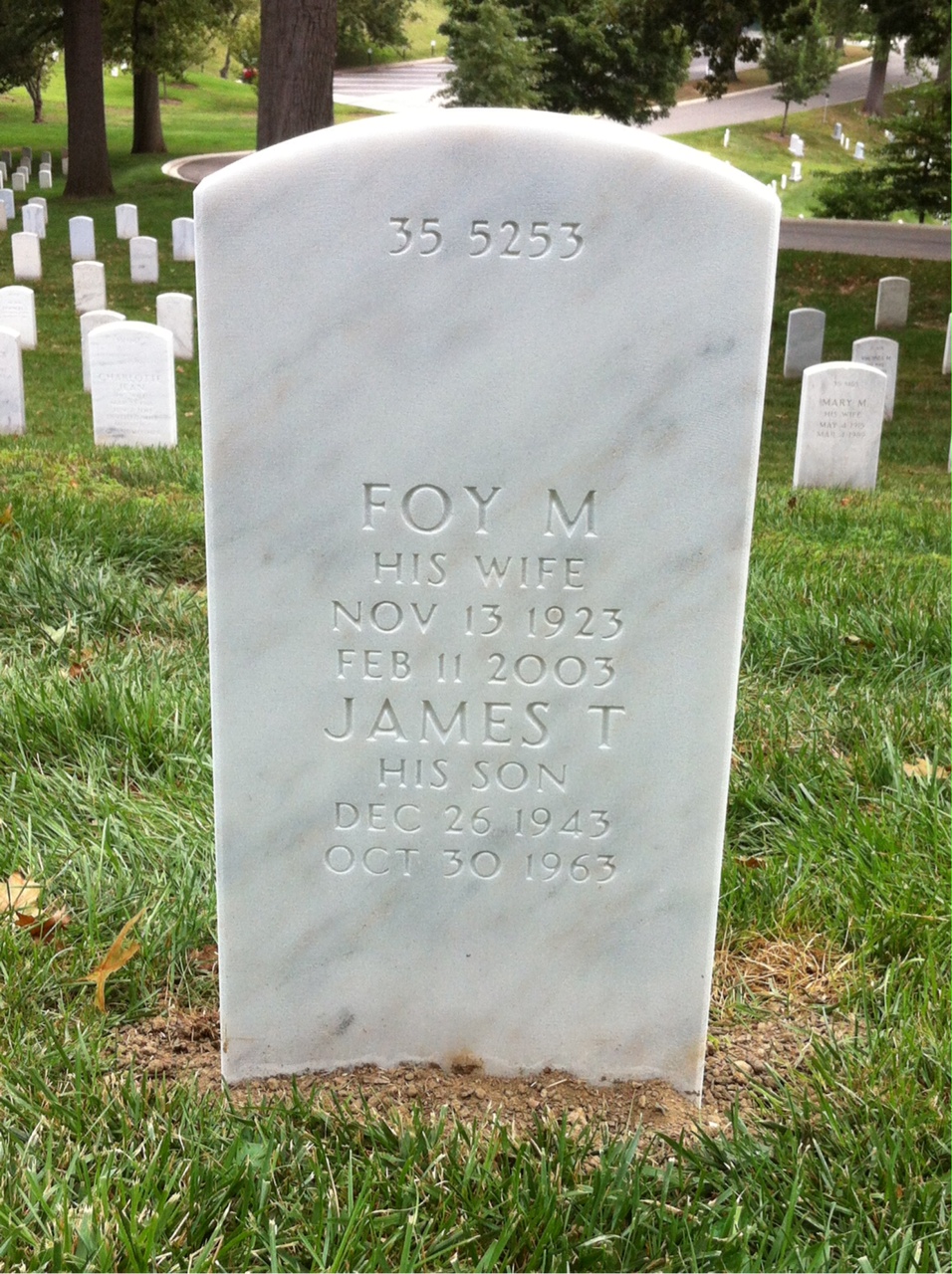 Back of headstone — James Kisgen