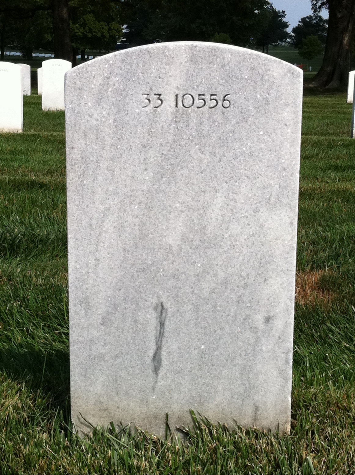 Back of headstone — Robert B Burke