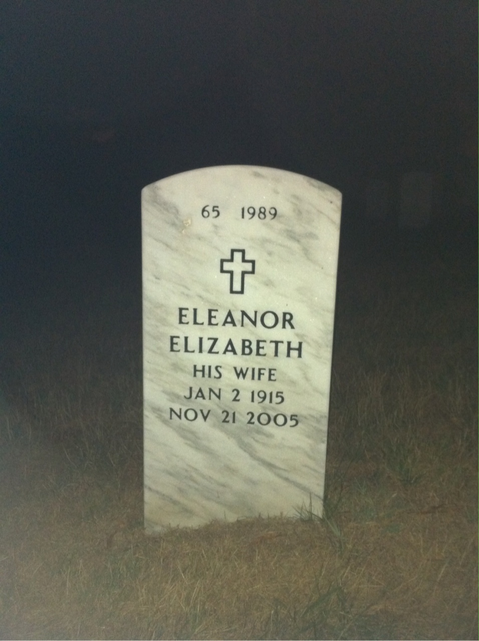 Back of headstone — George Haskins