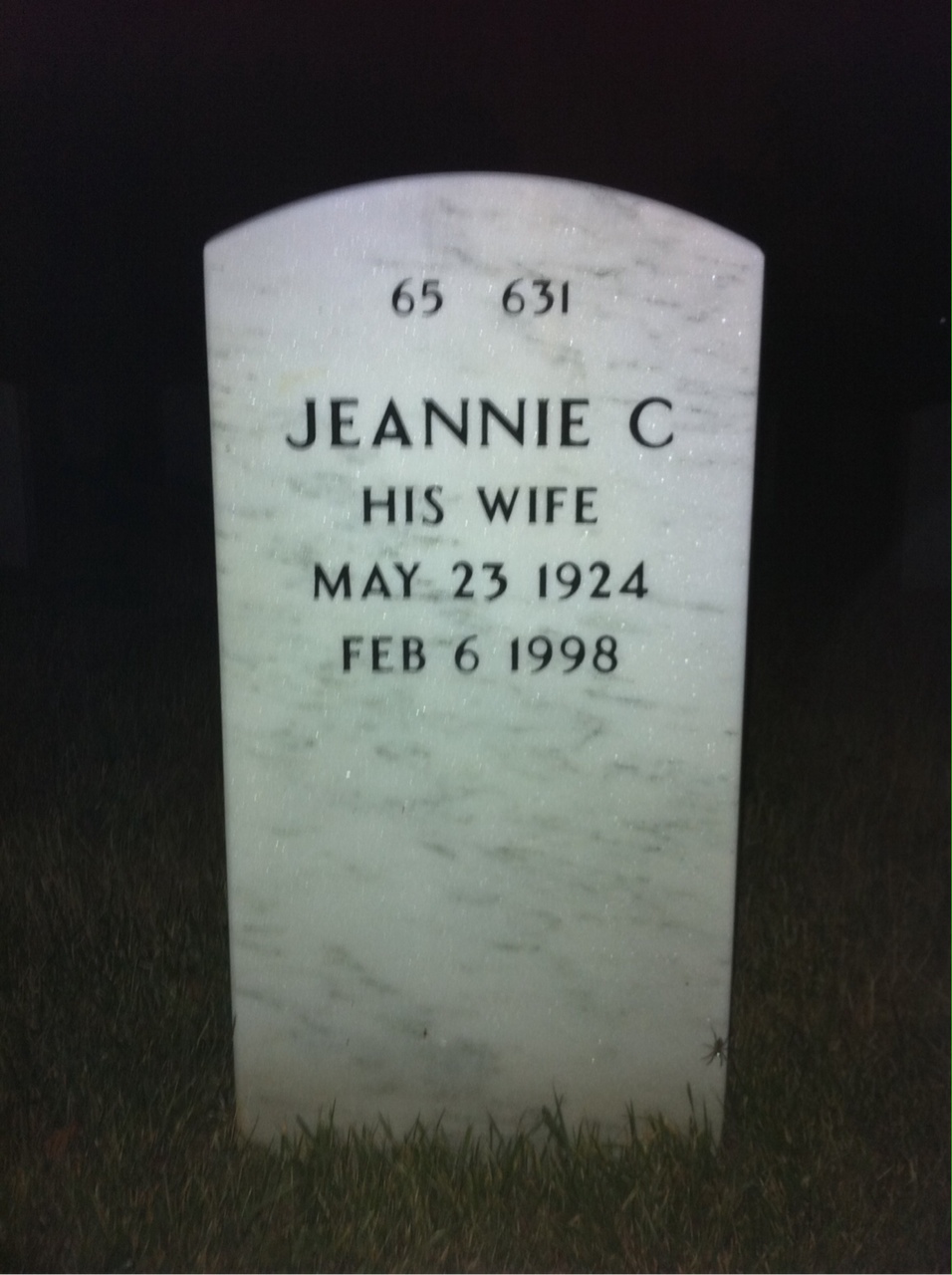 Back of headstone — Edward Colvin