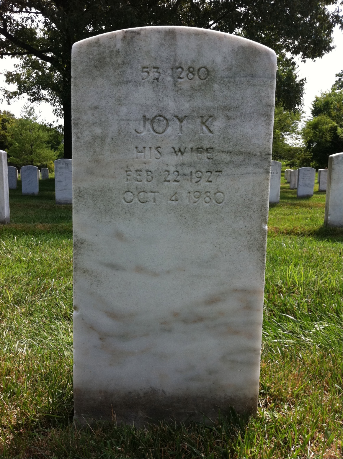 Back of headstone — Thomas Ward