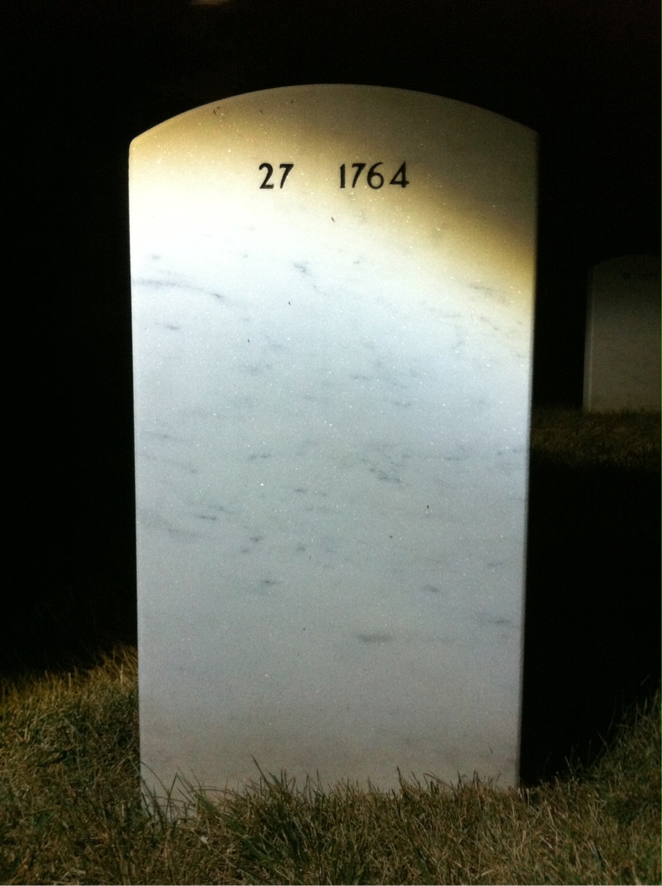 Back of headstone — Martha Baker
