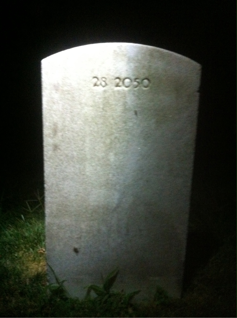 Back of headstone — Abel Amey