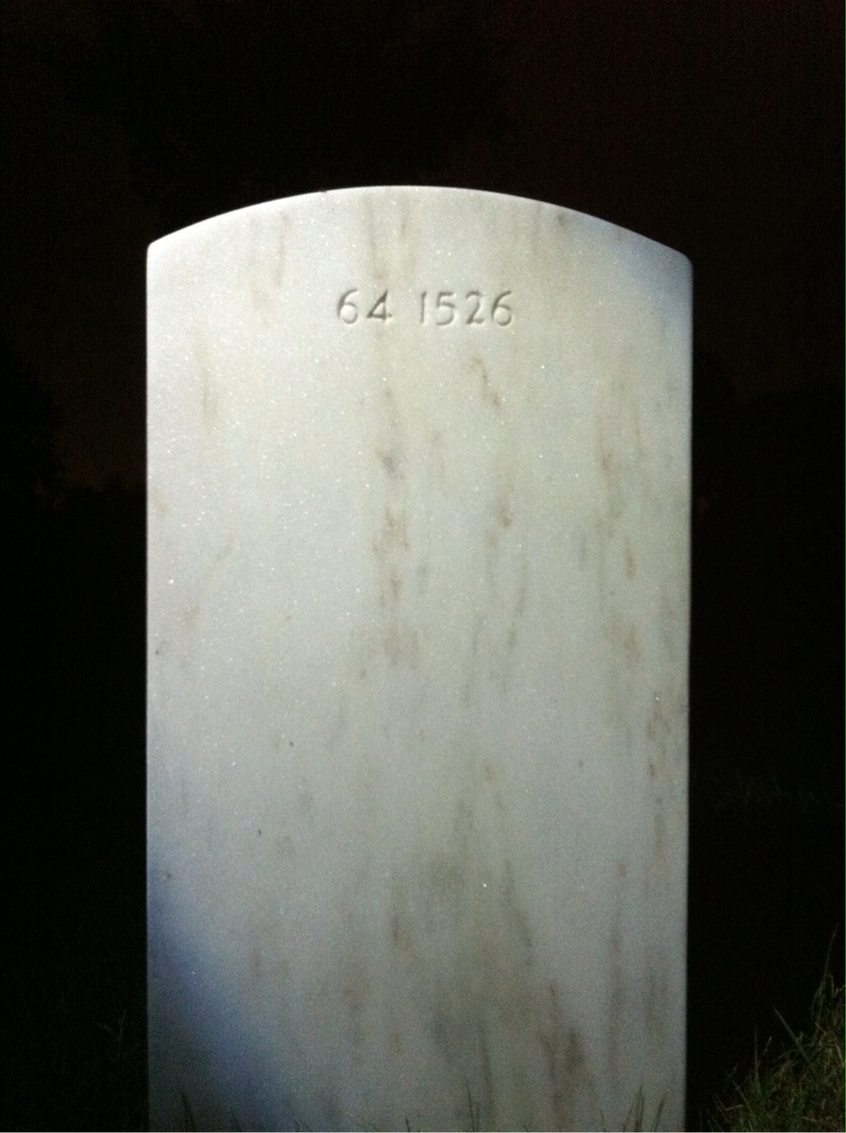 Back of headstone — Wallace D Wolf