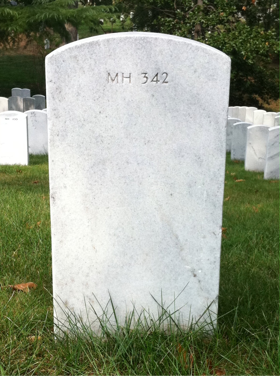 Back of headstone — Walter Baines