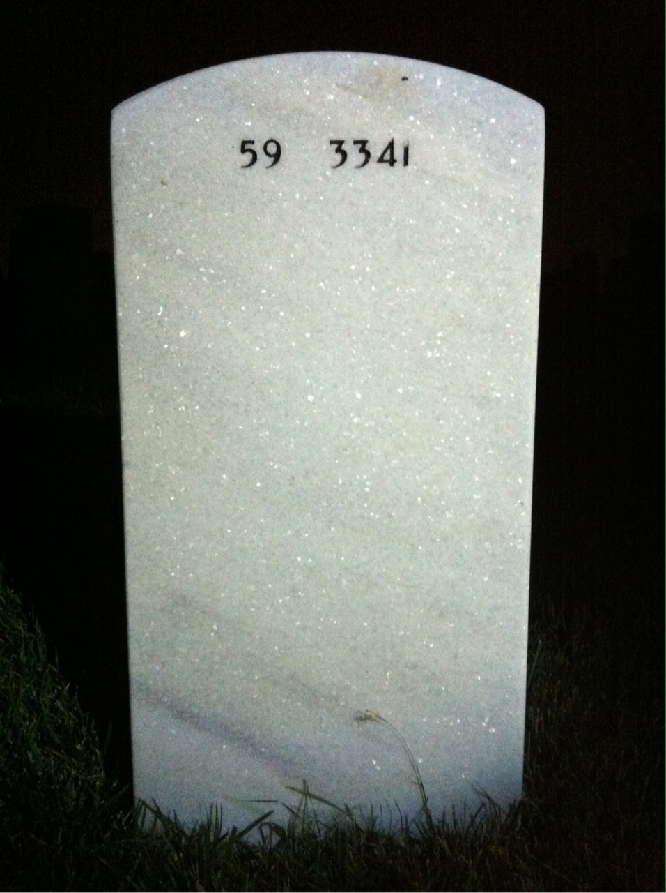 Back of headstone — Jack Graziano