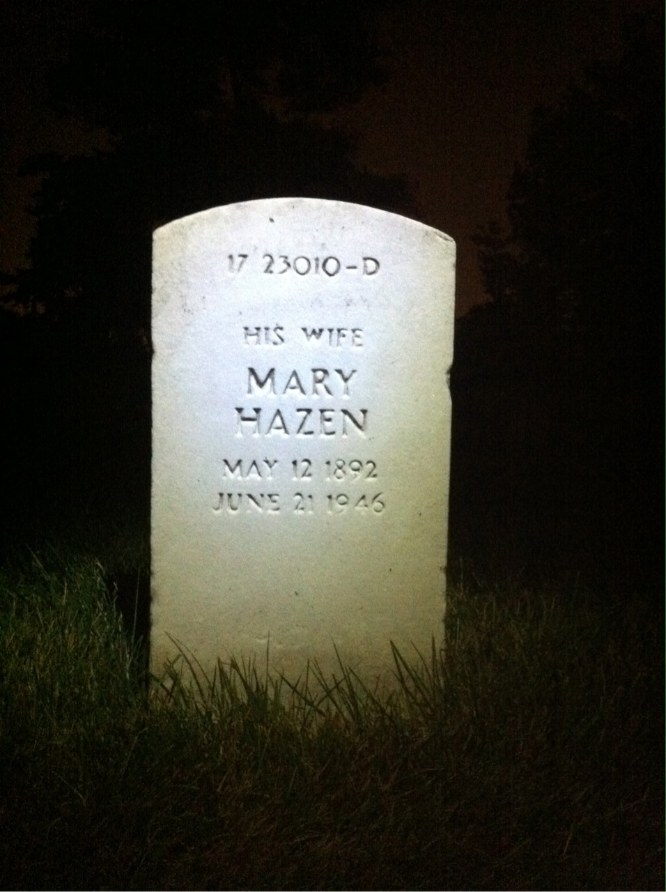 Back of headstone — R Baker