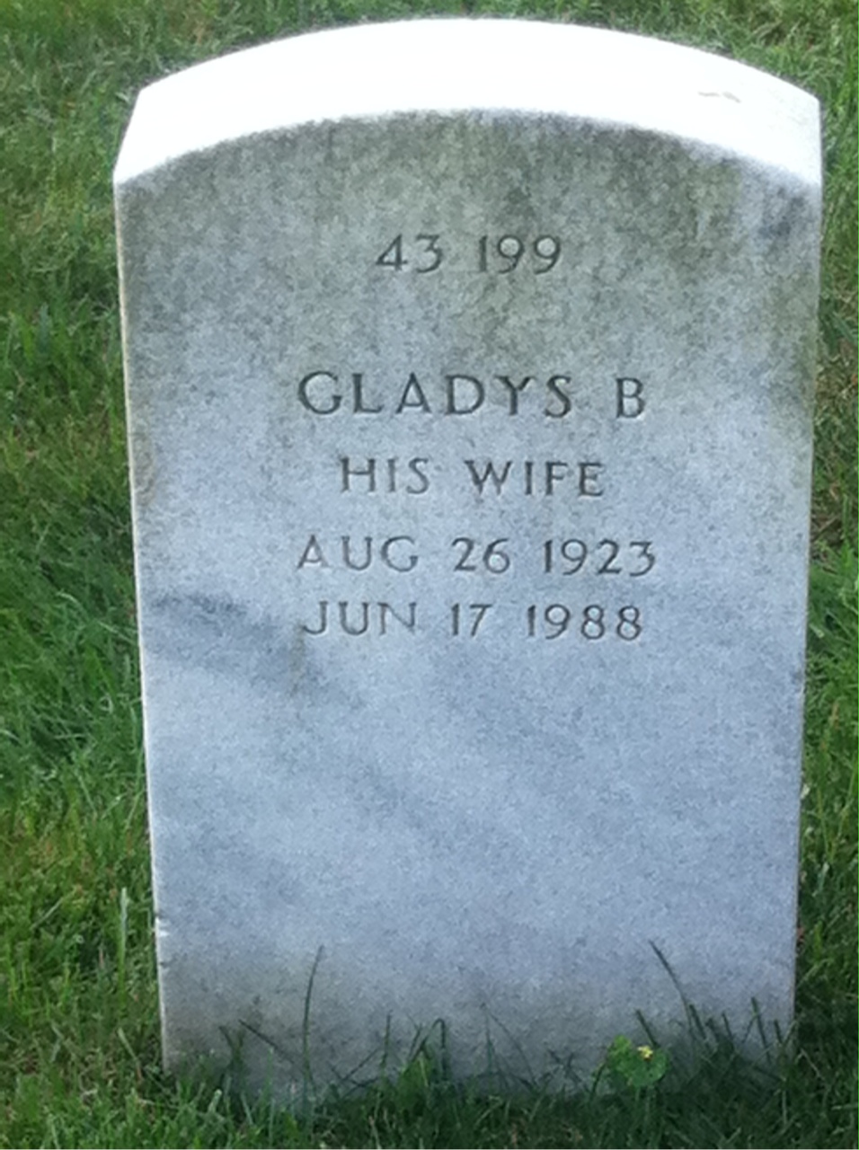 Back of headstone — Elbert Murray