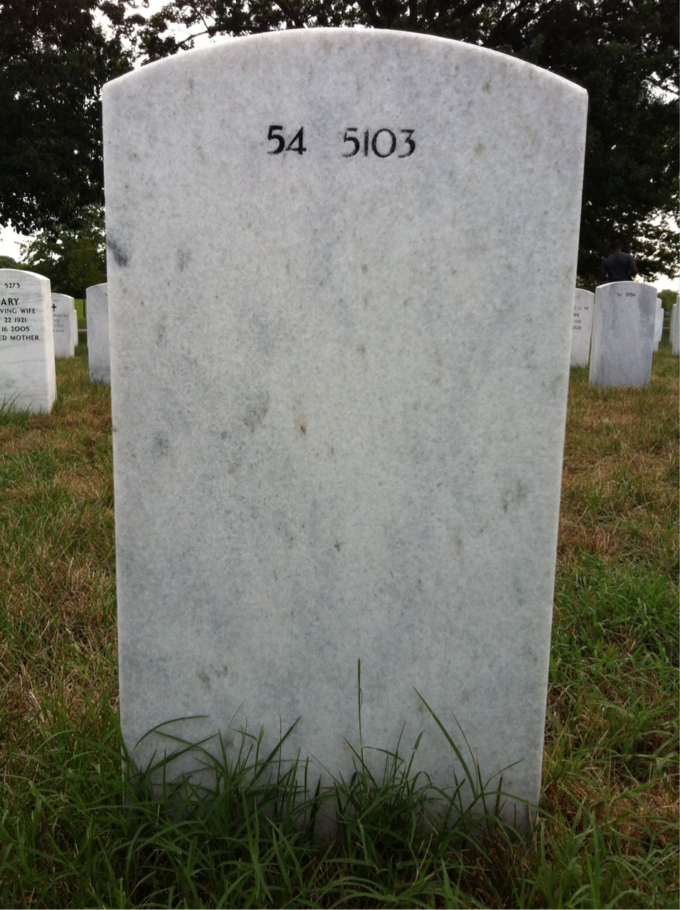 Back of headstone — Edwin Flohr
