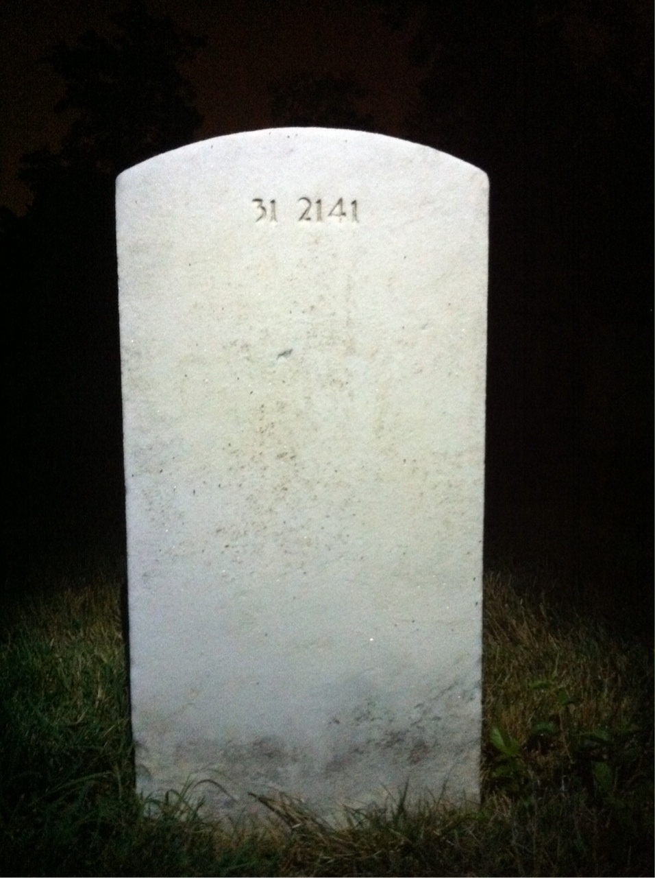 Back of headstone — James Baker