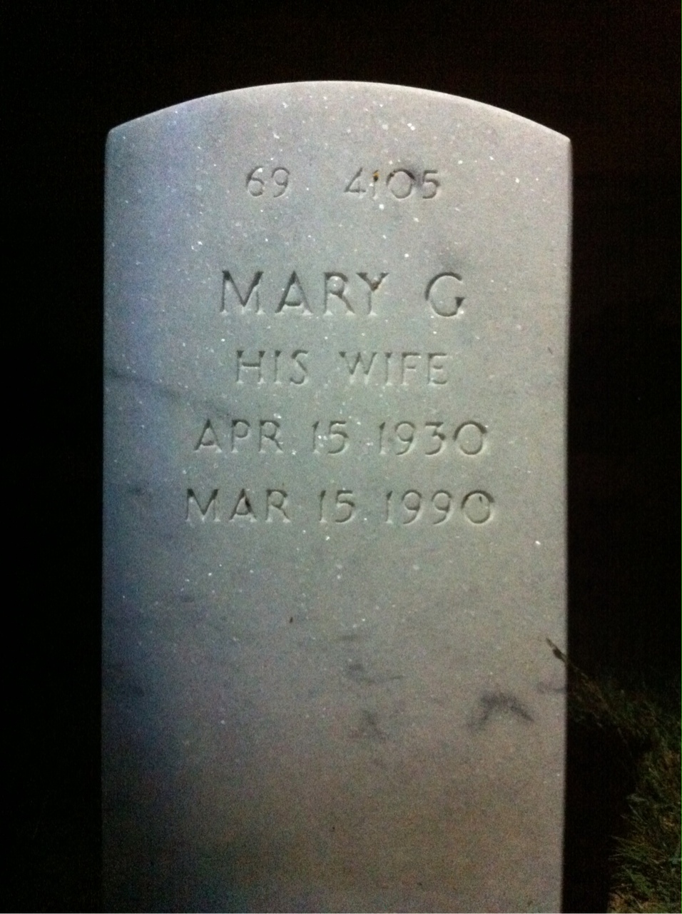 Back of headstone — Herman Dean