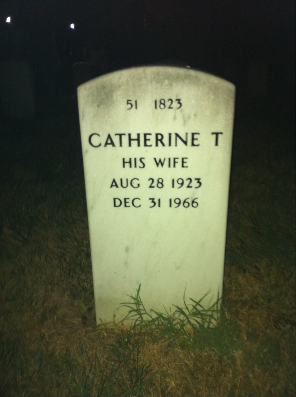 Back of headstone — William Higgins