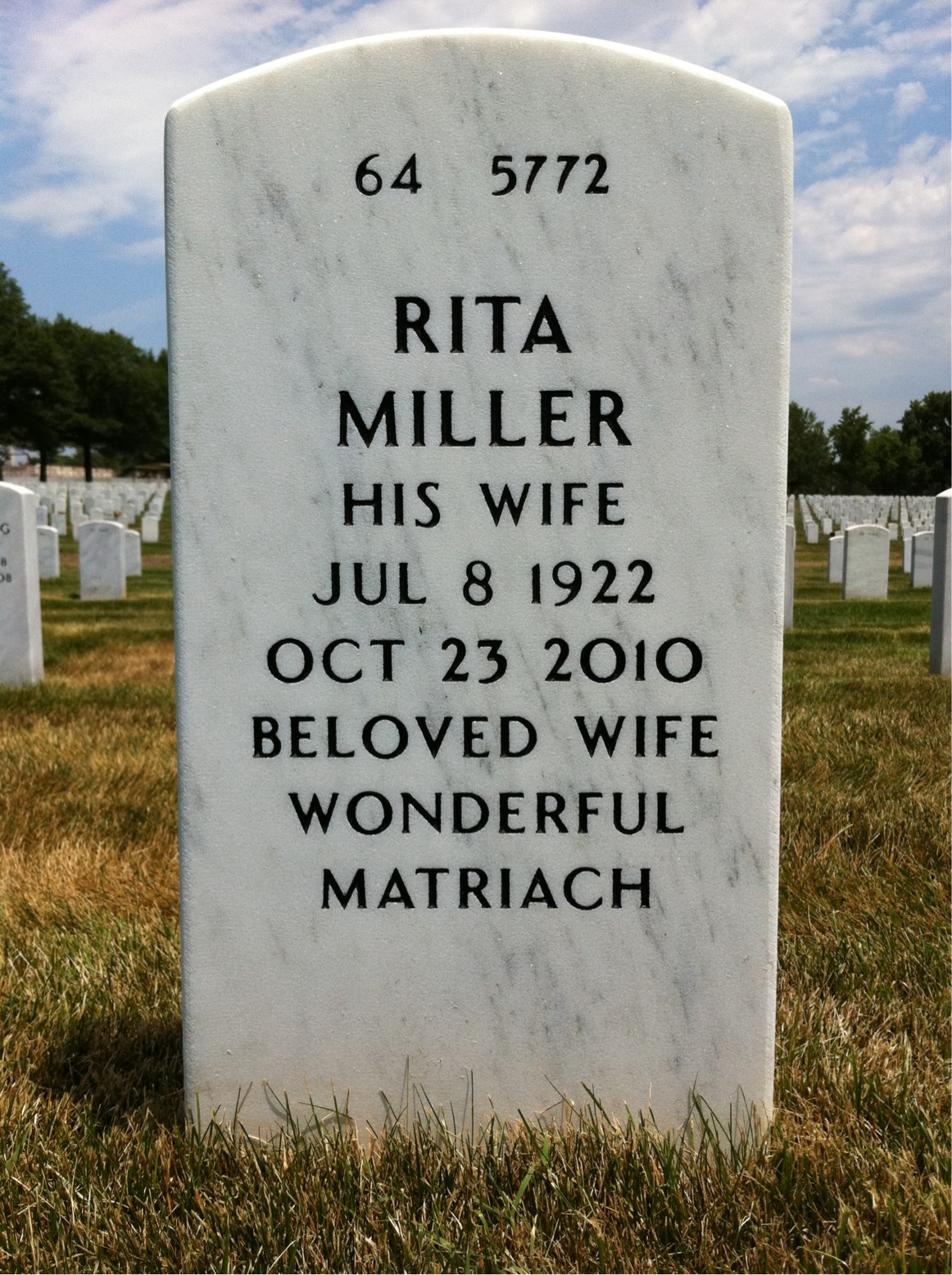 Back of headstone — Eugene Wells