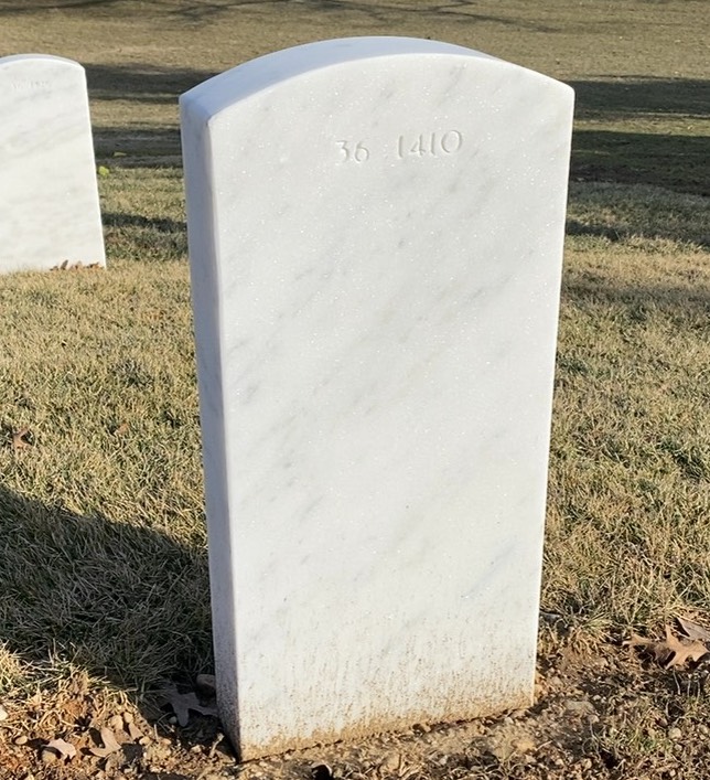 Back of headstone — Alfred Montgomery